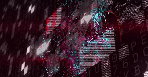 Displaying digital map view evolving in futuristic interface, with glowing Stock Illustration