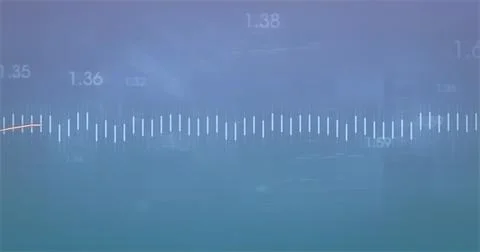 Displaying equalizer band on dashboard, showing numeric labels, orange curve, Stock Photos