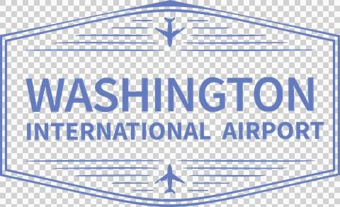 Displaying flat badge with hexagon border Washington Intl Airport text jets on Stock Illustration