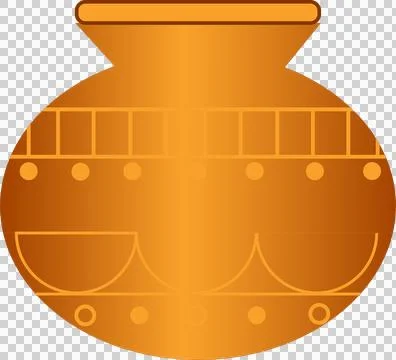 Displaying flat clay vase icon with orange-gradient geometric patterns, Illustrazione stock