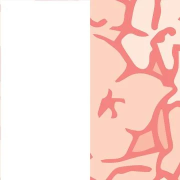 Displaying flat design coral-like red branching shapes on pale peach with white イラスト素材
