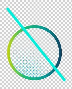 Displaying flat design ring with gradient, halftone dots, diagonal cyan bar, イラスト素材