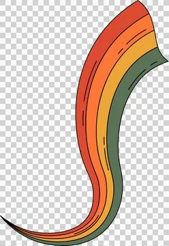 Displaying flat design S-wave ribbon on transparent background with red orange Stockillustratie