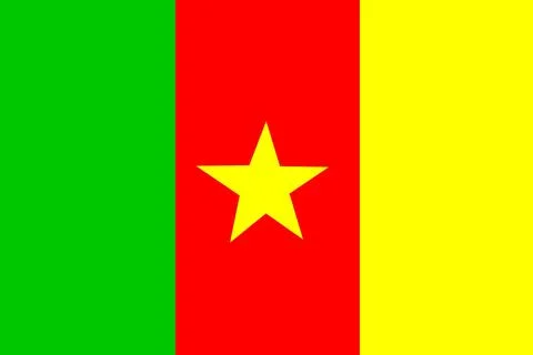 Displaying flat flag with green red yellow bands and central yellow star on イラスト素材