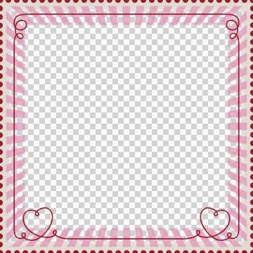 Displaying flat frame with maroon dots and pink stripes on transparent layer, Stock Illustration