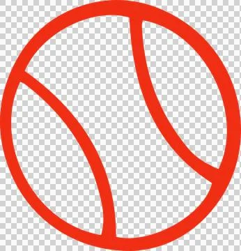 Displaying flat red circle icon with two curved partitions on transparent Stock Illustration