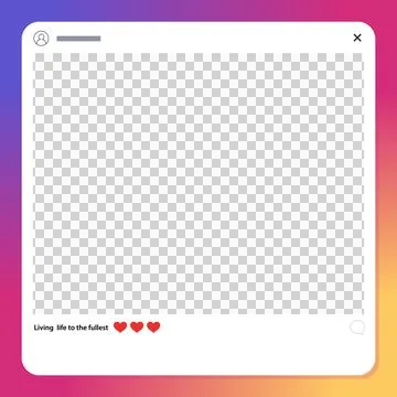 Displaying flat social post in gradient frame featuring placeholder, heart Stockillustratie