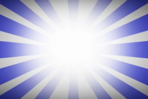Displaying flat sunburst with glowing core radiating blue-white gradient rays on 스톡 사진