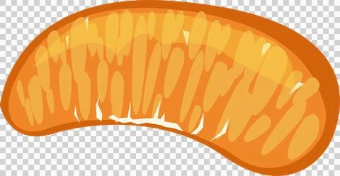 Displaying flat vector citrus segment glowing in vibrant orange hues on Illustrazione stock