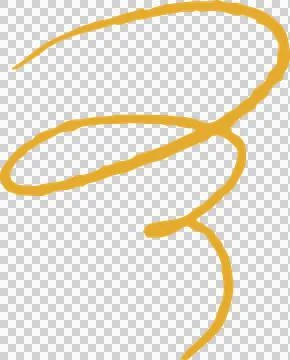 Displaying flat yellow scribble looping overlap ovals curve, transparent Stock Illustration