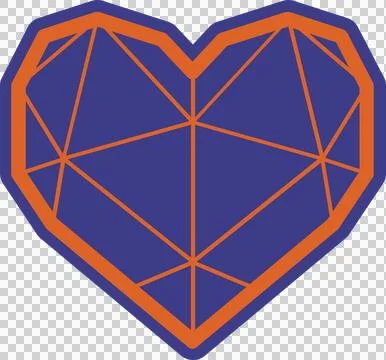Displaying geometric heart shape in flat design with low-poly facets on 스톡 일러스트