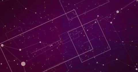 Displaying geometric network pattern in cyberspace, with glowing rectangular Stock Illustration