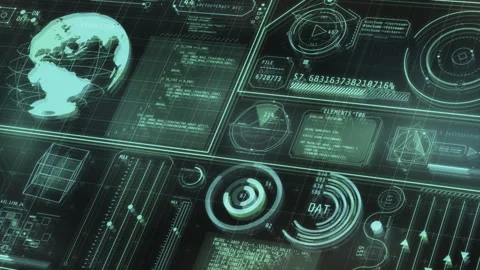 Displaying global data and complex information visualizations Stock Footage 311212228