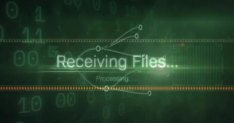 Displaying glowing Receiving Files Stock Illustration