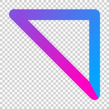 Displaying gradient corner shape with thick rounded bars in flat design, Stock Illustration