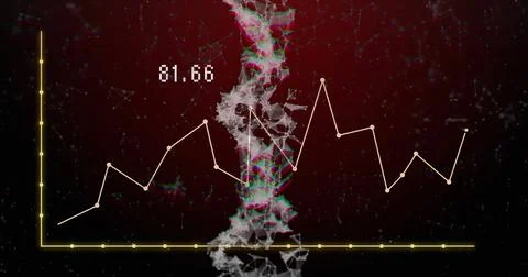 Displaying helix spiraling up in virtual interface, with line graph and yellow Stock Illustration