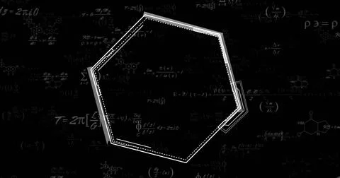 Displaying heptagonal polygon with dotted inner path at digital studio, with 스톡 일러스트