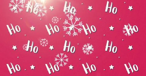 Displaying holiday motif on red gradient backdrop with white HO motifs Stock Illustration