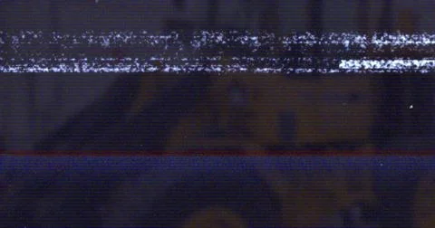 Displaying horizontal static bars spanning frame on dark blue-black screen, Stock Photos