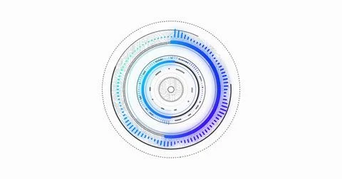 Displaying HUD-like circular interface on white background, with concentric 스톡 일러스트