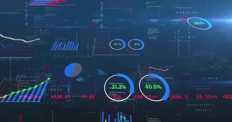 Displaying HUD data cluster centered on blue screen, showing progress rings with 库存插图