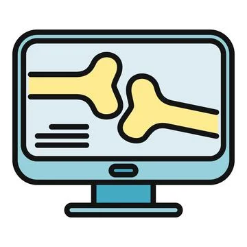 Displaying human bone joint x ray on monitor screen Stock Illustration