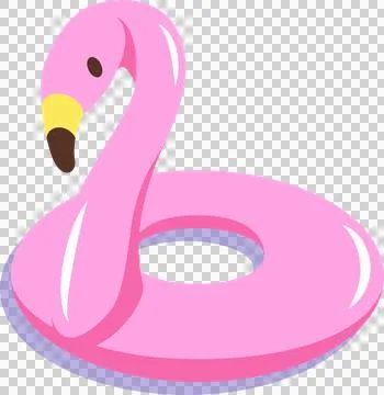 Displaying inflatable pink flamingo float on transparent background, showcasing 스톡 일러스트