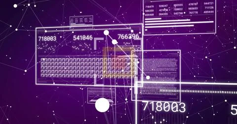 Displaying interface panel in virtual network, with keyboard layout, nodes and Stock Illustration