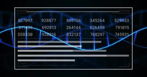 Displaying interface showing code grid, progress bars and labels at console with 写真素材