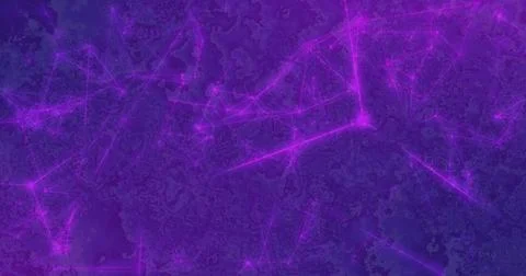 Displaying interlinking luminous magenta nodes glowing on thin purple lines Stock Illustration