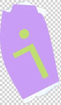 Displaying irregular purple panel with lime circle, L-bar and scribbles, Illustrazione stock