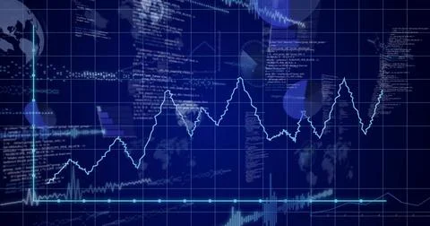 Displaying jagged chart across virtual dashboard, showing waveform, nodes, 库存插图