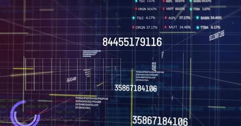 Displaying large white numeric readout 84455179116 on-screen dashboard with 3D Stock Photos