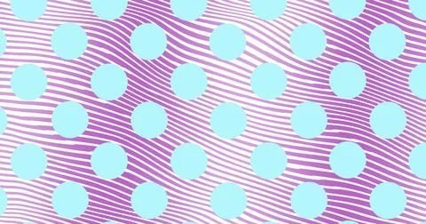 Displaying light cyan dots over wavy magenta-purple stripes on wallpaper, with Stock Illustration