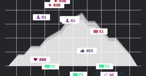 Displaying light gray area graph on dark backdrop, with white grid lines, Stock Photos