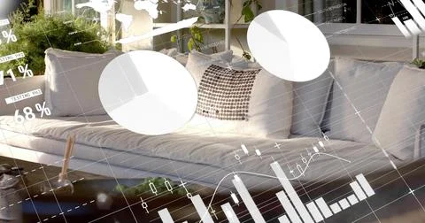 Displaying light sofa with tufted seat and patterned pillow at home, showing Stock Photos