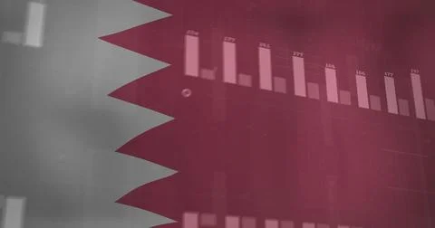 Displaying maroon flag with translucent bars in infographic, featuring labels Stock Illustration