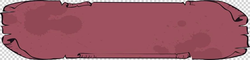 Displaying maroon horizontal scroll with rolled ends and textured spots on Stock Illustration
