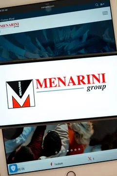 Displaying menarini group logo on digital screen Stock Photos