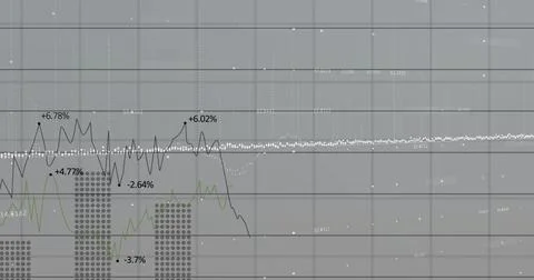 Displaying multiseries chart on dashboard, showing black line peaks, green line, Stock Illustration