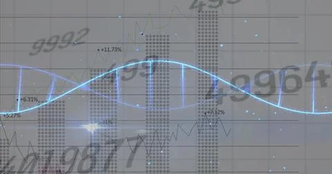 Displaying neon-blue waveform oscillating over gray grid, with dotted bars, Illustrazione stock