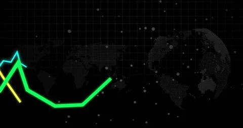 Displaying neon green angular line on dashboard, showing cyan spike, yellow 스톡 일러스트