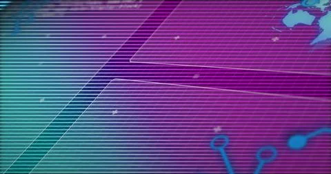 Displaying neon interface graphic occupying center in virtual UI, with cyan Stock Illustration