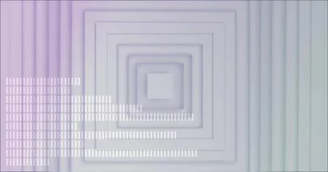 Displaying nested extruded square frames receding toward center in gradient Stock Photos
