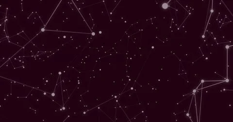 Displaying network of connected nodes in abstract digital field, with white Stock Illustration