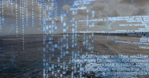 Displaying open ocean surface moving toward camera at coast, with intensifying Stock Footage 330602160