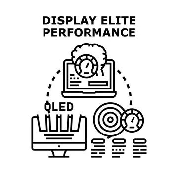 Displaying performance on oled screen technology Stock Illustration