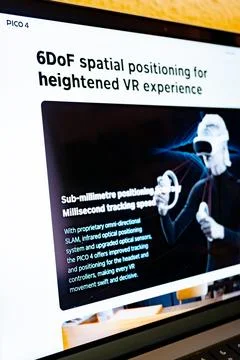 Displaying pico 4 vr headset 6dof spatial positioning Stock Photos