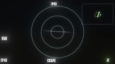 Displaying radar interface with tracking elements and data Stock Footage 338421287