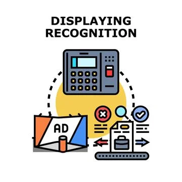 Displaying recognition system for efficient data processing Ilustração Stock